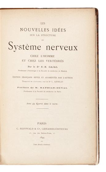 MEDICINE  RAMÓN Y CAJAL, SANTIAGO. Les Nouvelles Idées sur la Structure du Système Nerveux chez lHomme et chez les Vertèbres.  1894